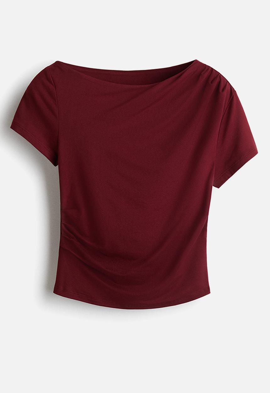 H&M - Draped top - dark red