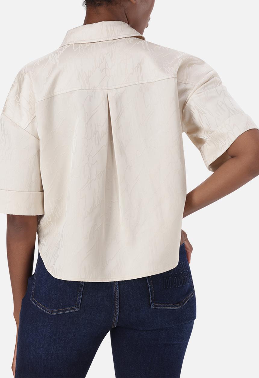 Steve Madden - Ladies aisha jacquard satin shirt - oat milk