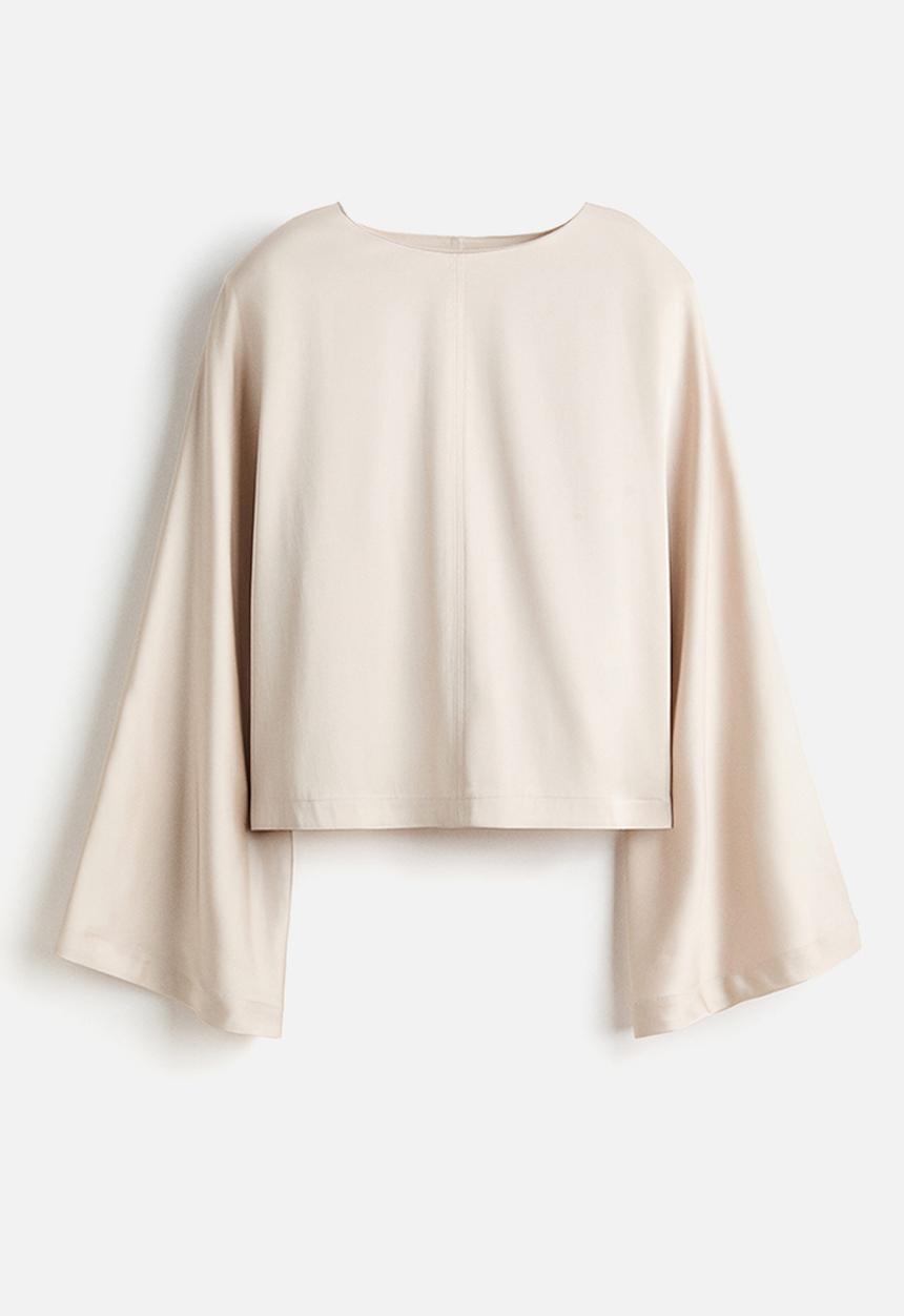 H&M - Shoulder-pad blouse - light beige