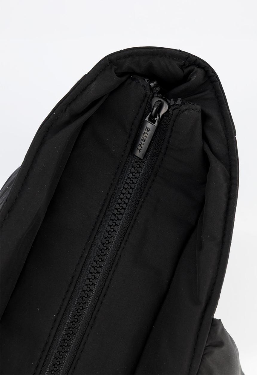Burnt  - Quilted Tote Bag - Black