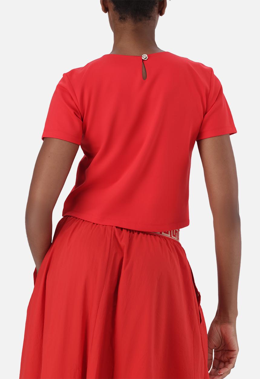Steve Madden - Ladies hailey top with logo trim - red