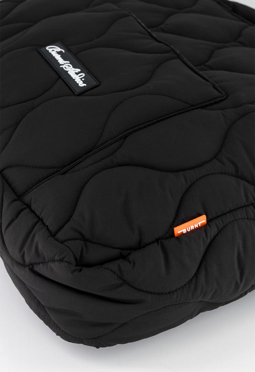 Burnt  - Quilted Tote Bag - Black