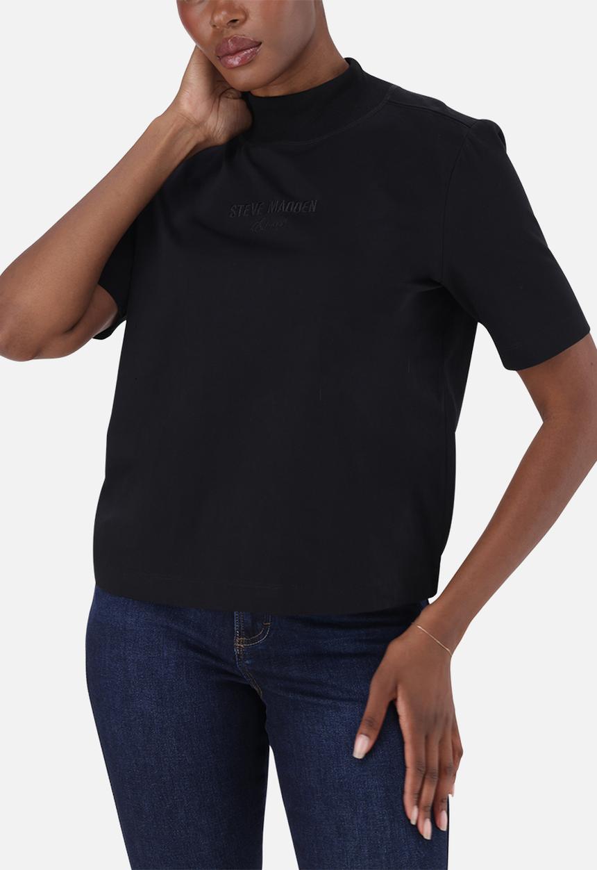 Steve Madden - Ladies kelly high neck t-shirt - black