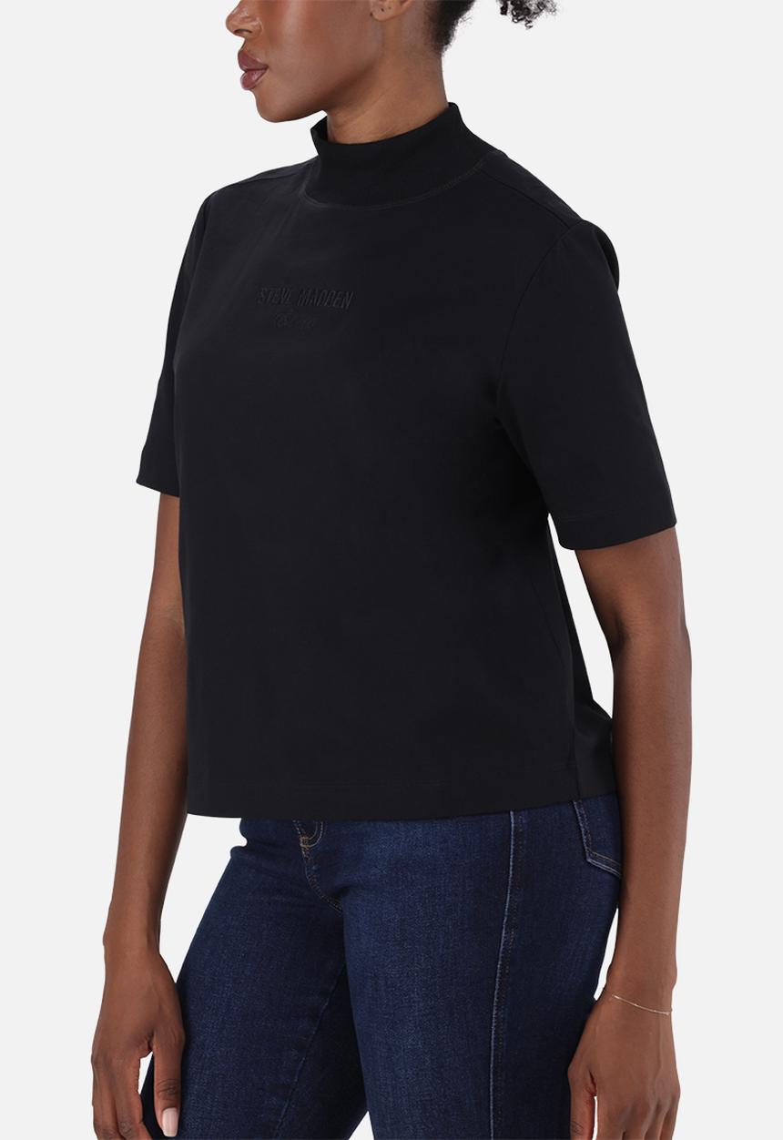 Steve Madden - Ladies kelly high neck t-shirt - black