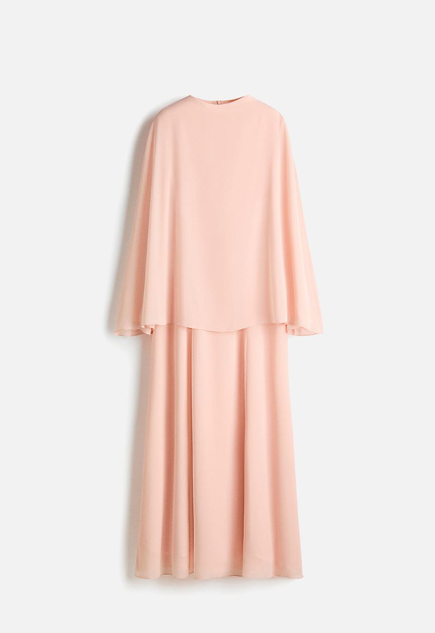 h&m orange cape dress H&M | Dresses | Lasthm Limited Edition Orange Cape Style Pleated Dress Size  L