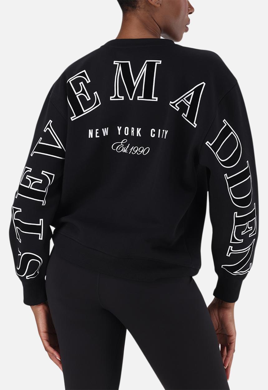 Steve Madden - Ladies cheryl regular crew neck sweat - black