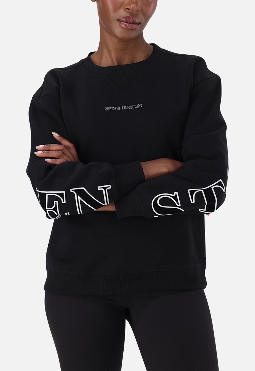 Steve Madden - Ladies cheryl regular crew neck sweat - black