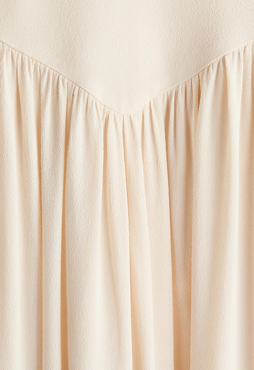H&M - Long viscose skirt - light beige