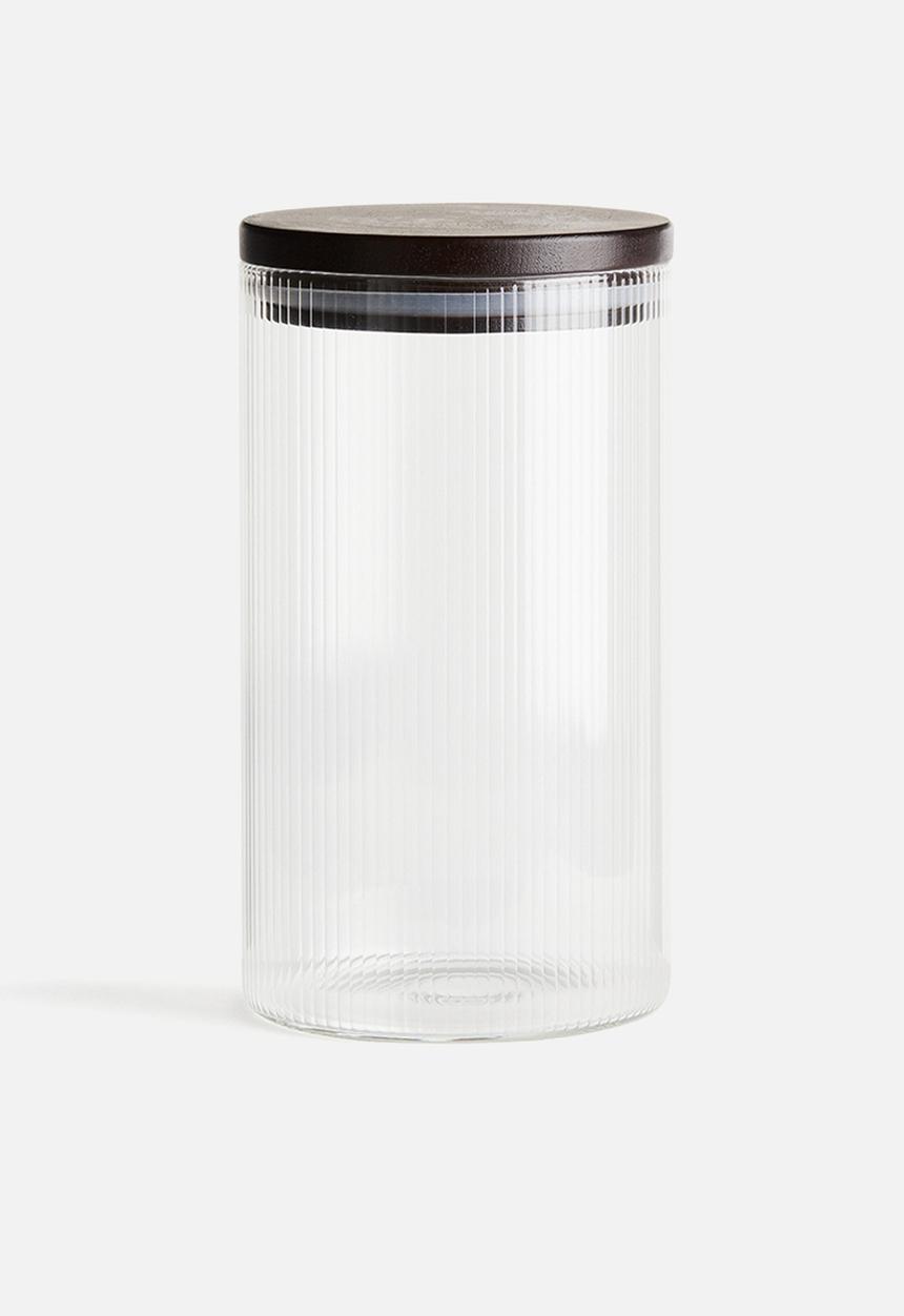 H&M - Fluted glass jar - transparent