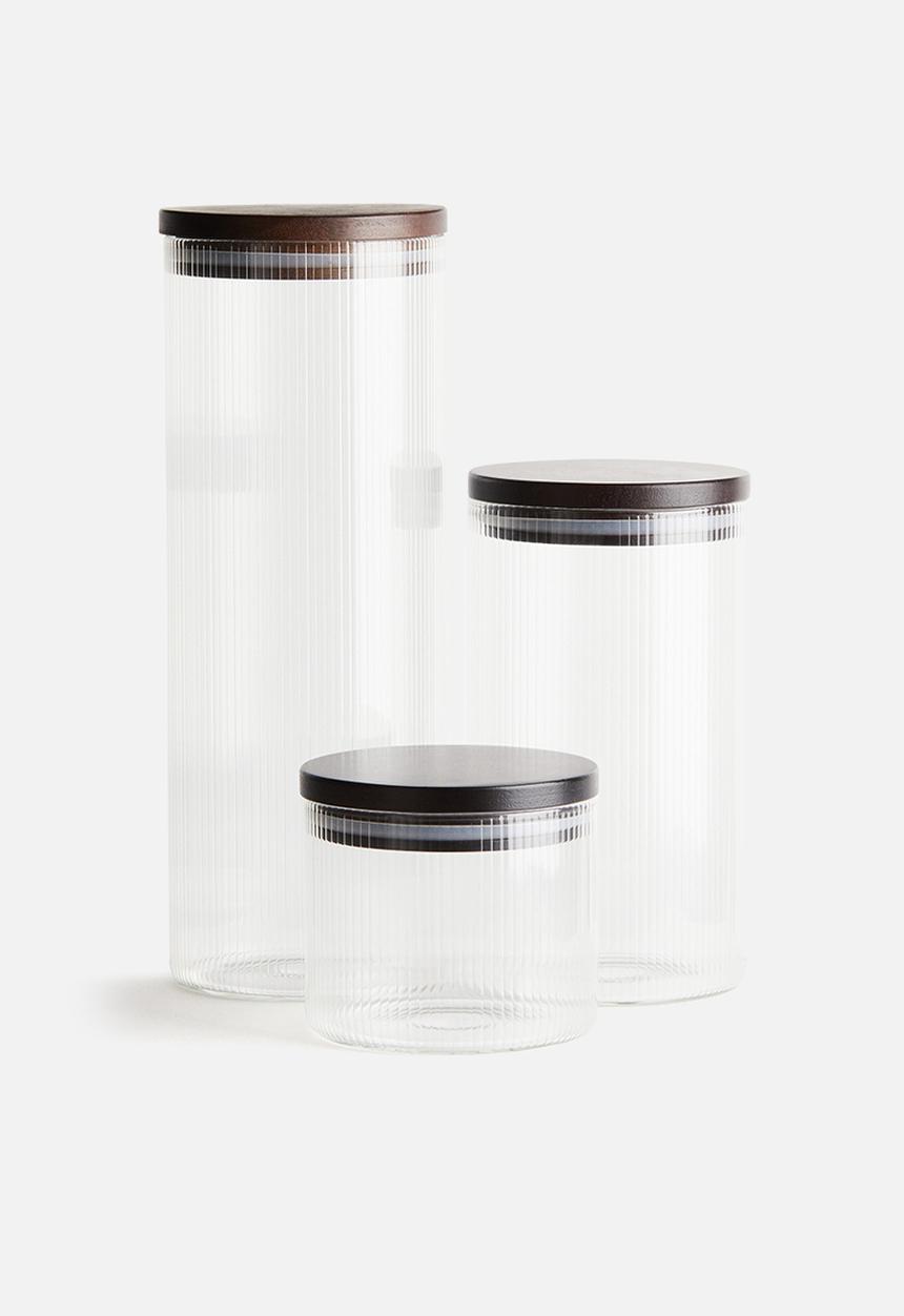 H&M - Fluted glass jar - transparent