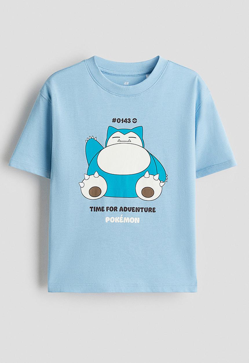 H&M - Oversized printed T-shirt - blue/pokémon