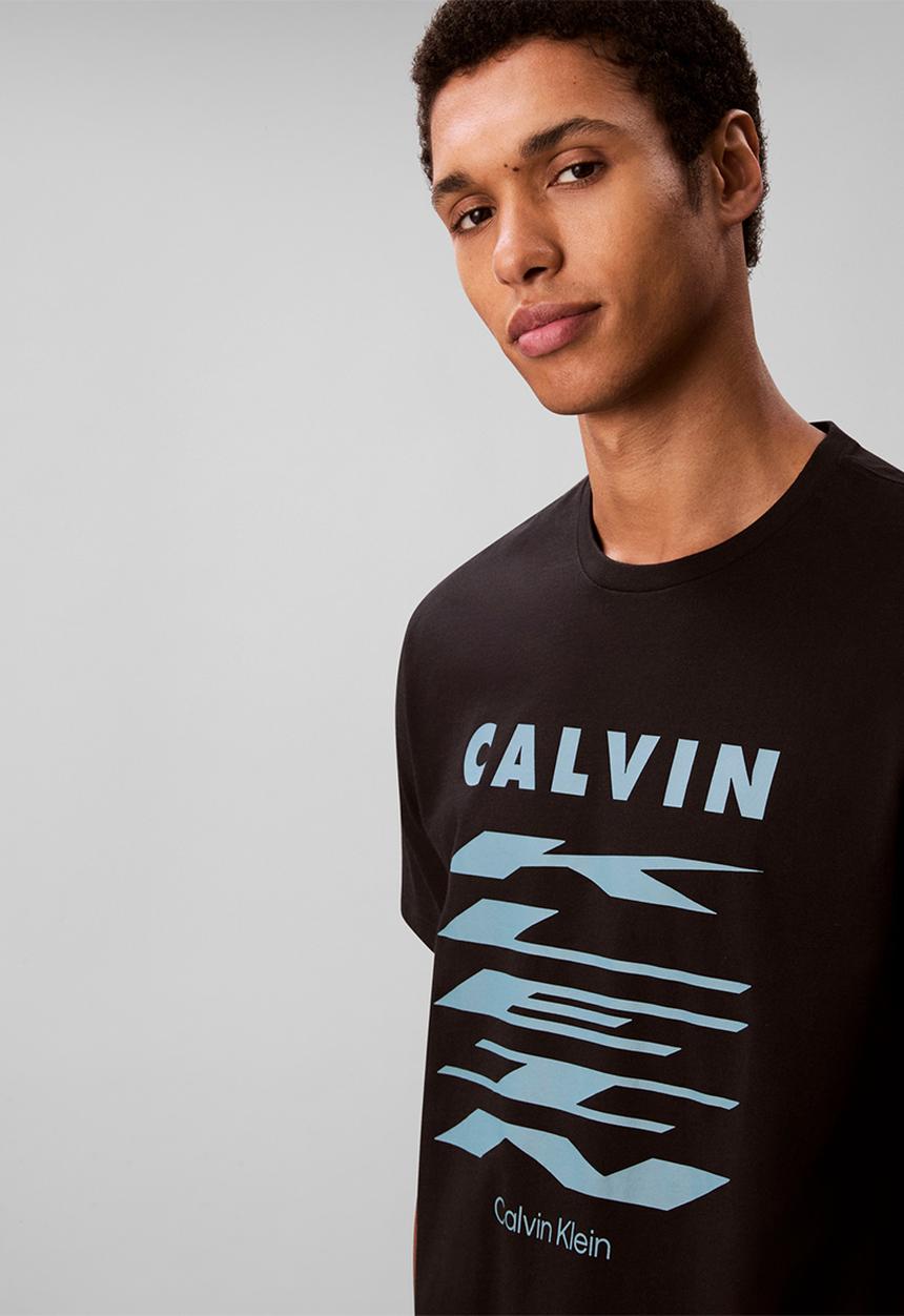 Calvin Klein - Ss 30S Eu Klein Stretch Graphic Tee - Black