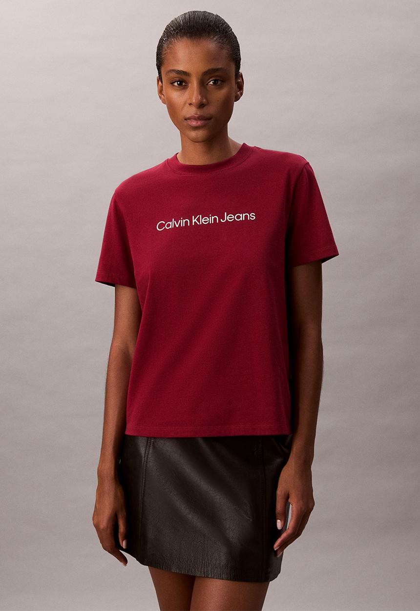 Calvin Klein - A- inst. logo classic tee short sleeve - magenta jewel