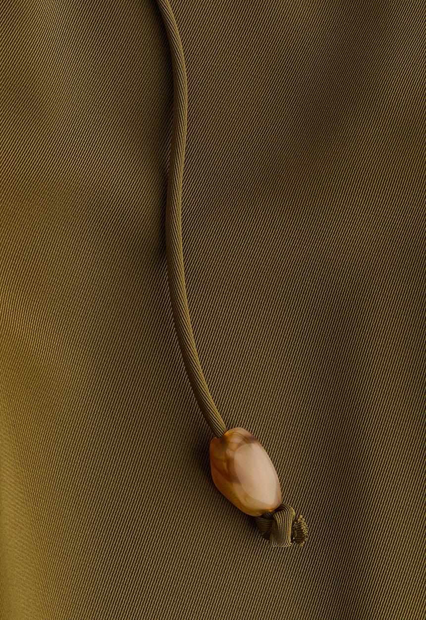 H&M - Wide drawstring trousers - dark khaki green