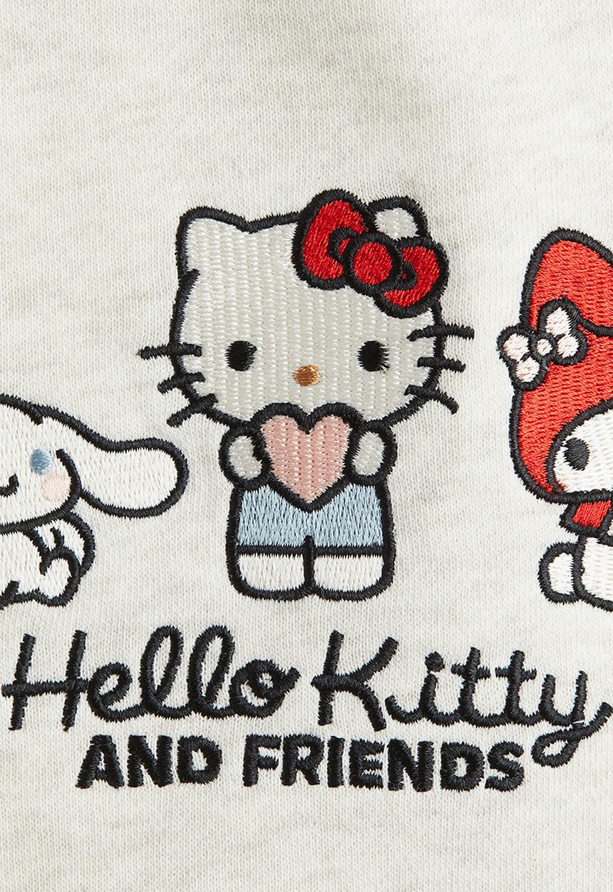 H&M - Motif-detail sweatshirt - light grey melange/hello kitty