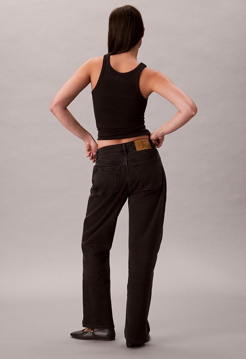Calvin Klein - High rise straight ck essential black - ck essential black
