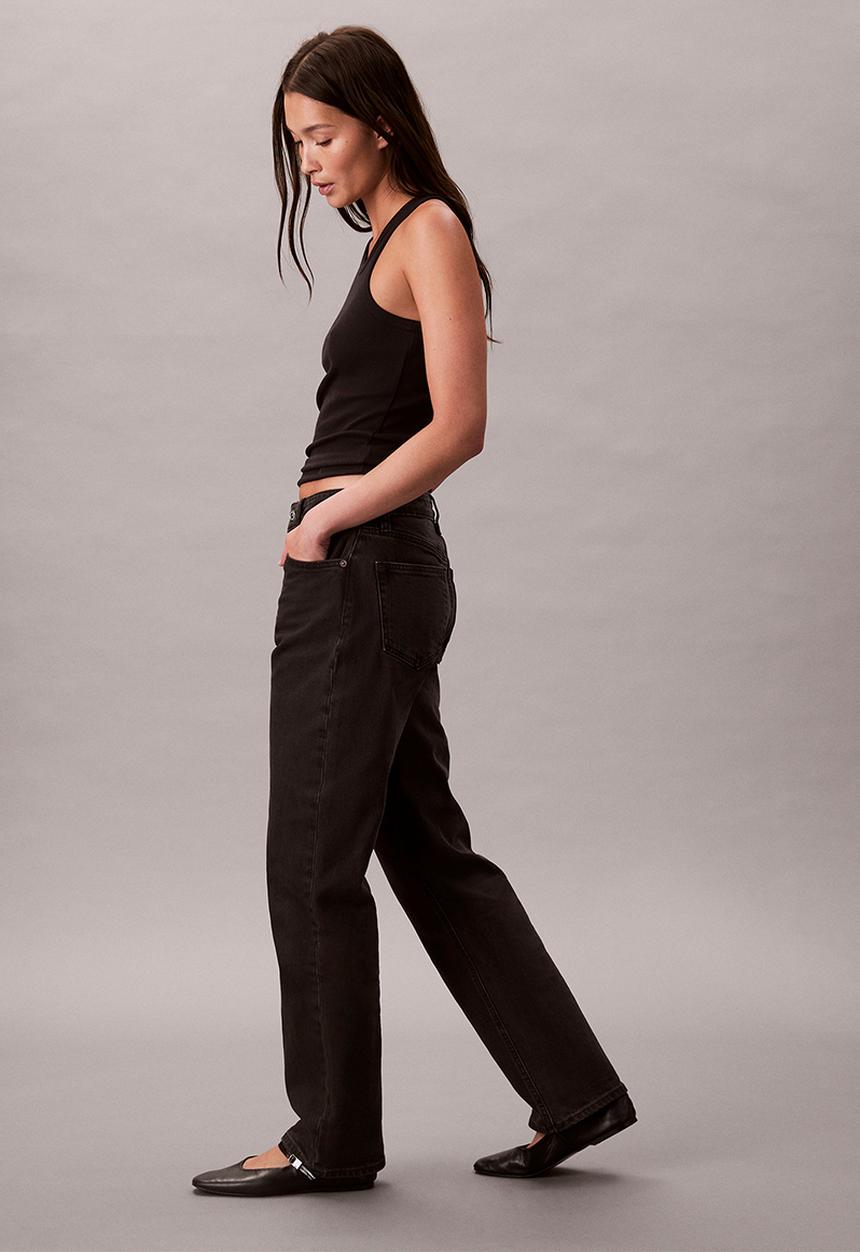 Calvin Klein - High rise straight ck essential black - ck essential black