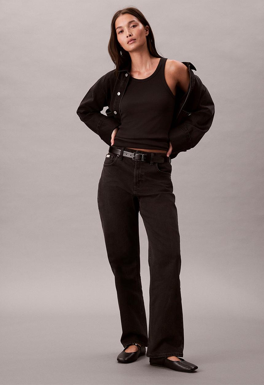 Calvin Klein - High rise straight ck essential black - ck essential black