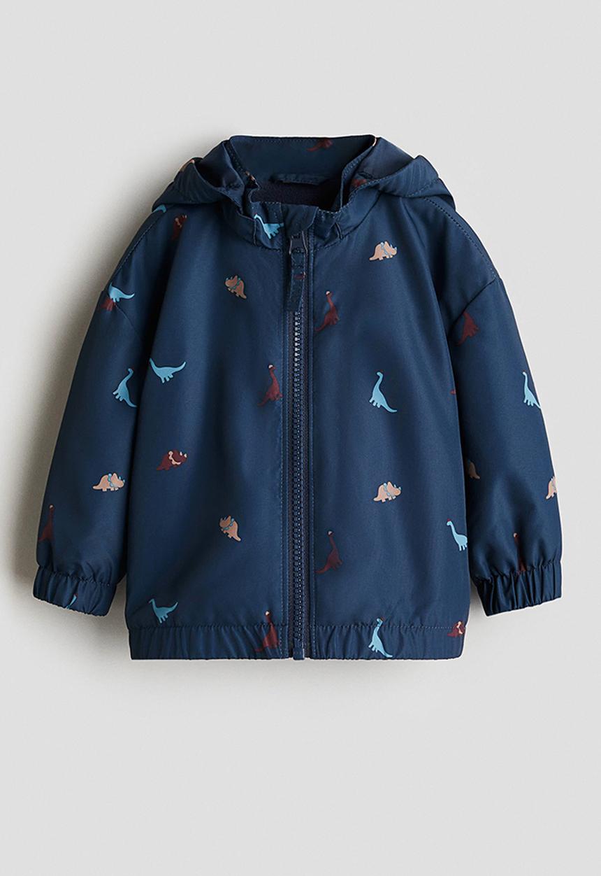 H&M - Fleece-lined jacket - navy blue/dinosaurs