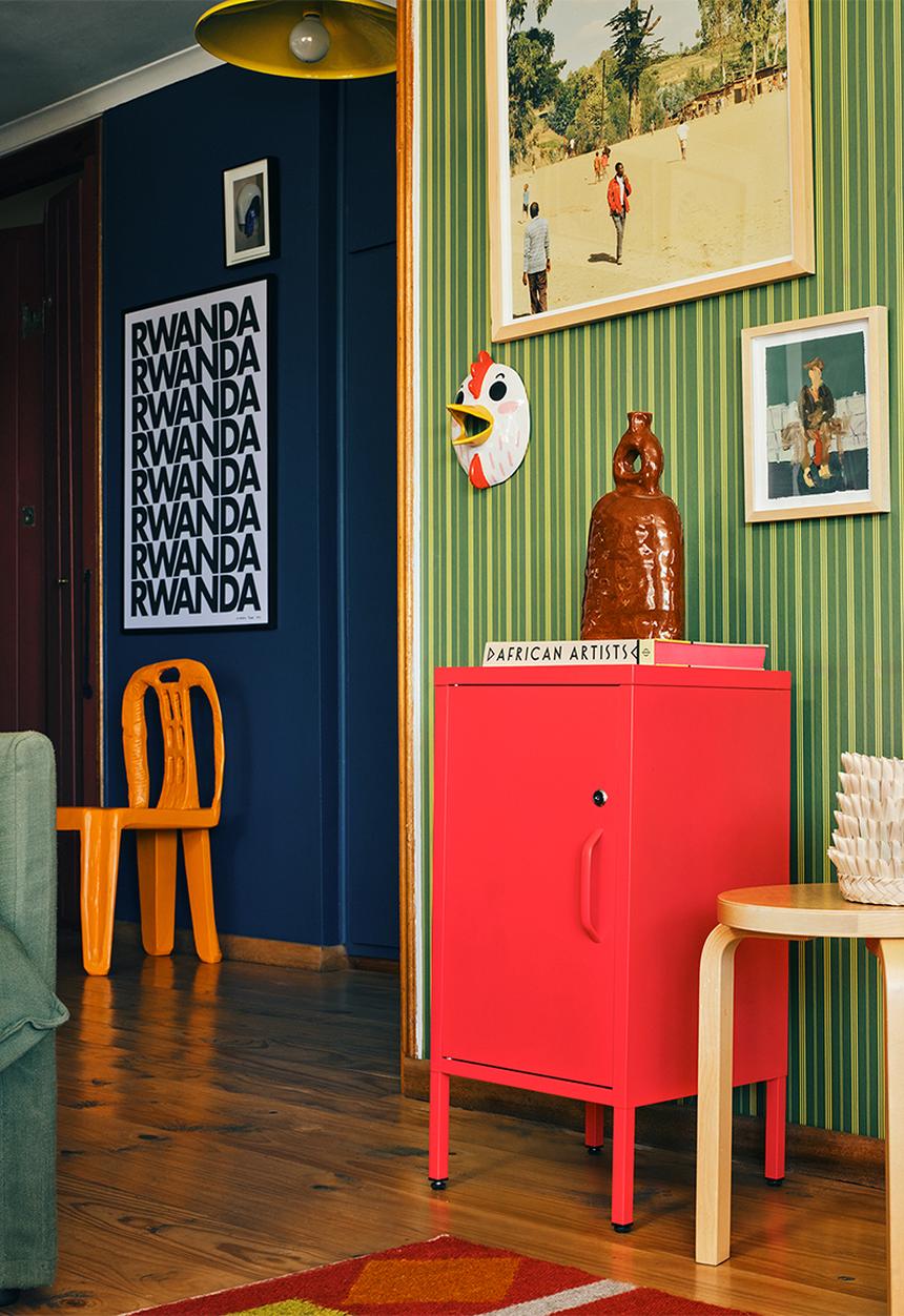 Popstrukt - Sugar cube side table - red polka