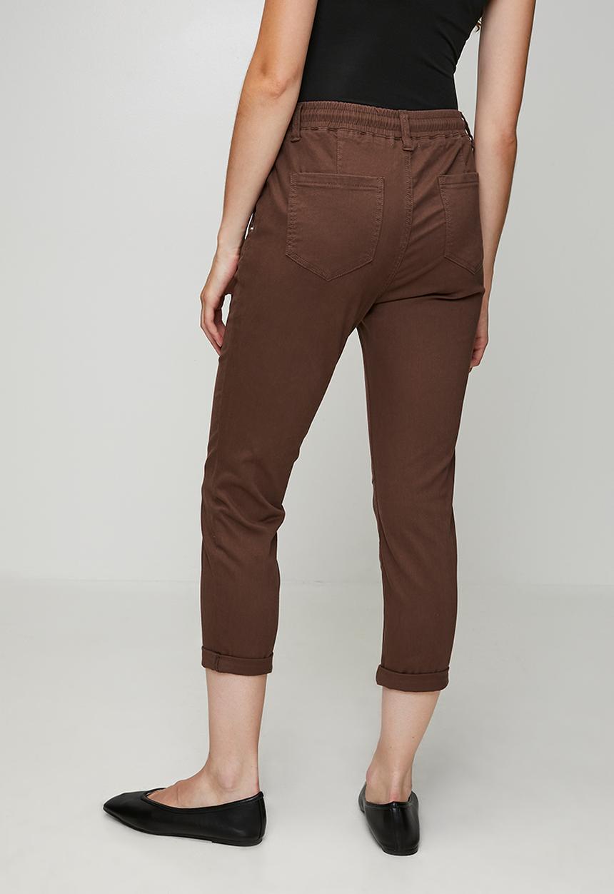 Stella Morgan - Drawcord Ankle Length Jogger - Chocolate