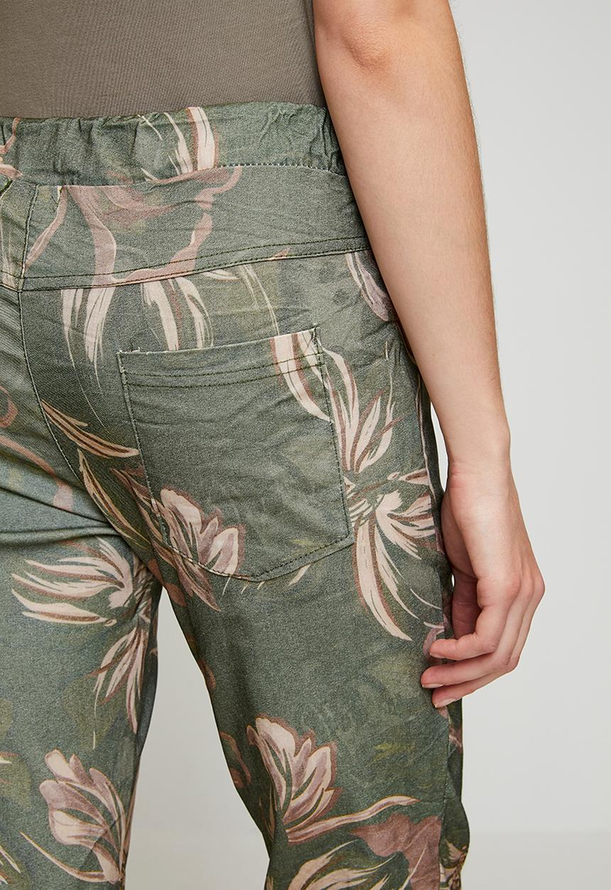 Stella Morgan - Made In Italy Drawcord Printed And Creased Jogger - Khaki