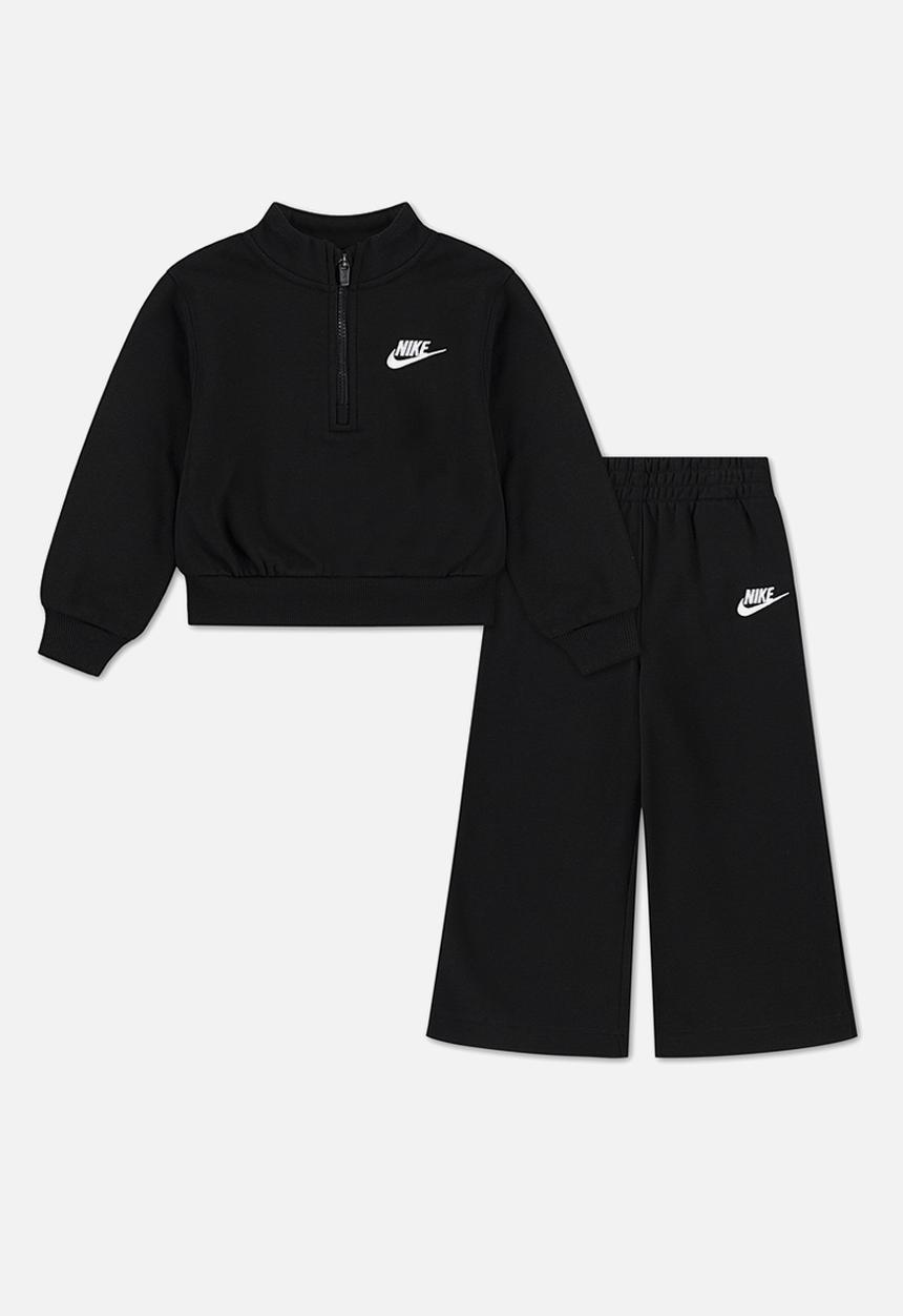 Nike - Nike wide leg club fleece set - black