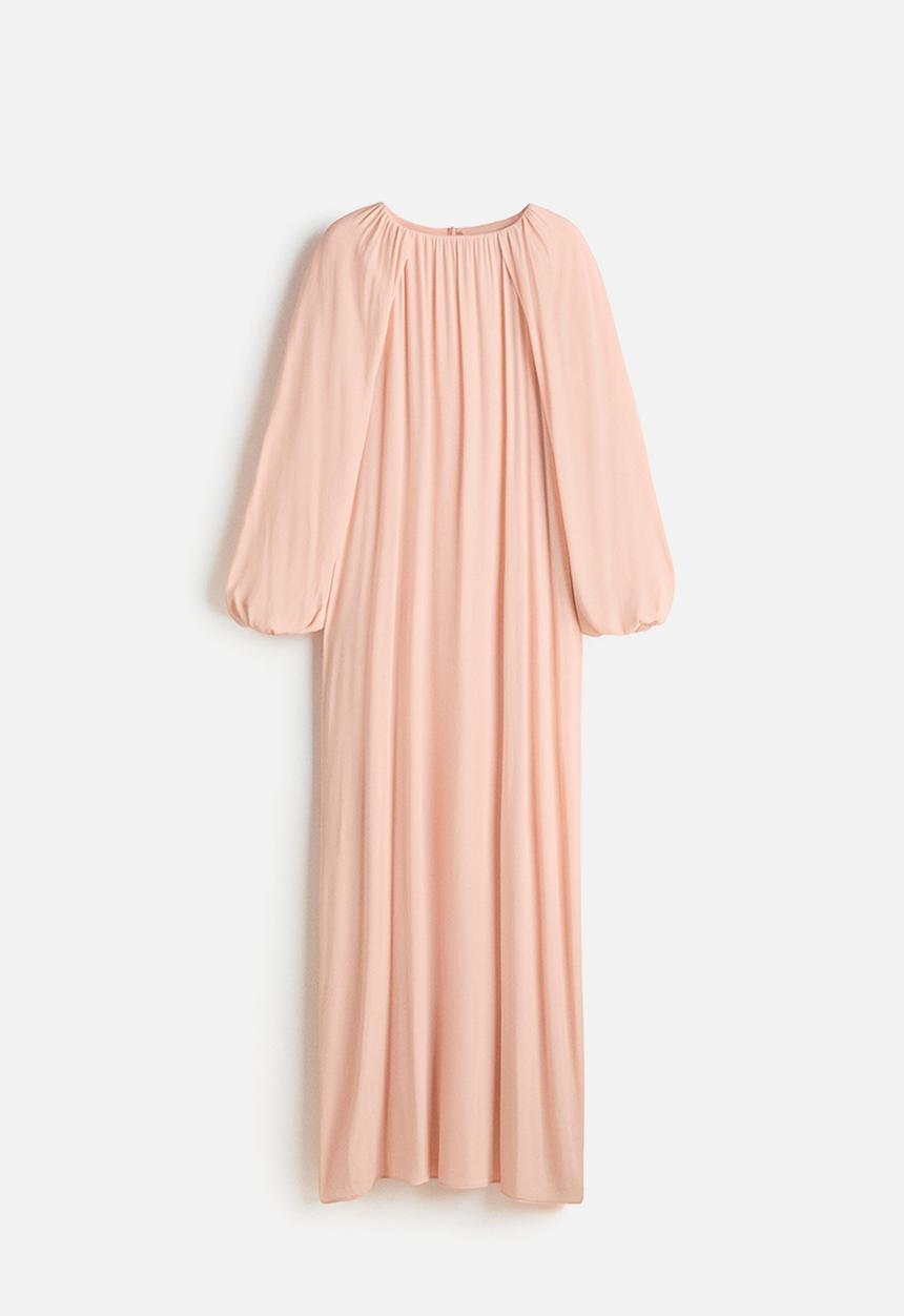 H&M - Draped maxi dress - powder pink