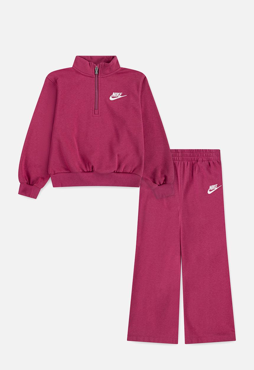 Nike - Nike wide leg club fleece set - sweet beet