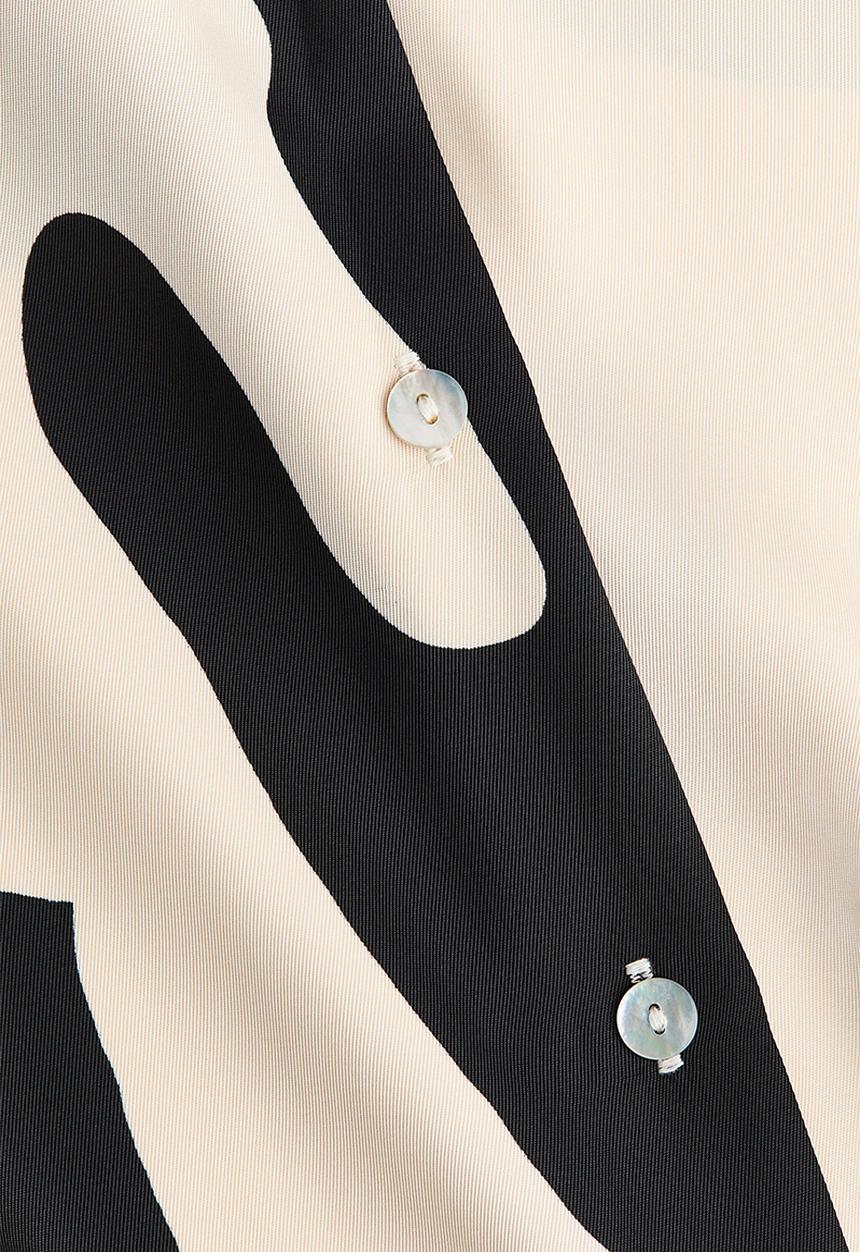 H&M - Printed twill shirt - cream/black patterned
