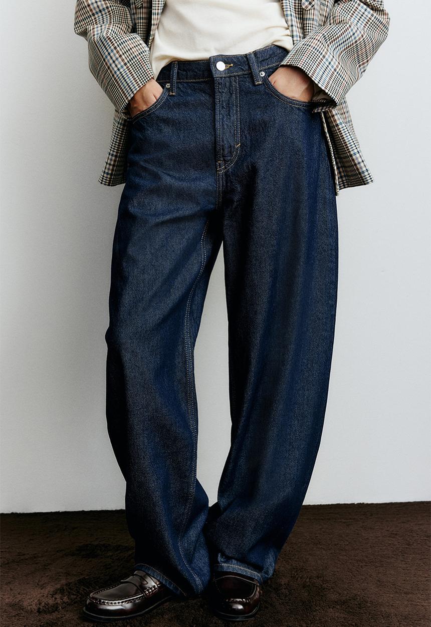 H&M - Baggy high jeans - dark denim blue
