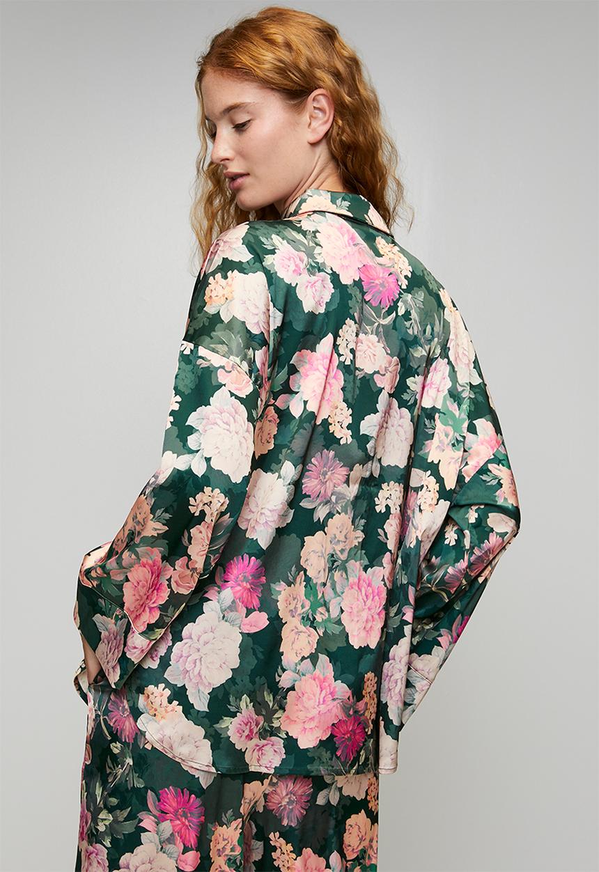 DORINA - Jade shirt - green print