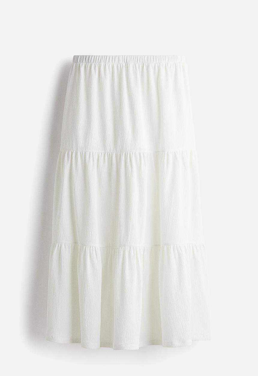 H&M - Tiered midi skirt - white