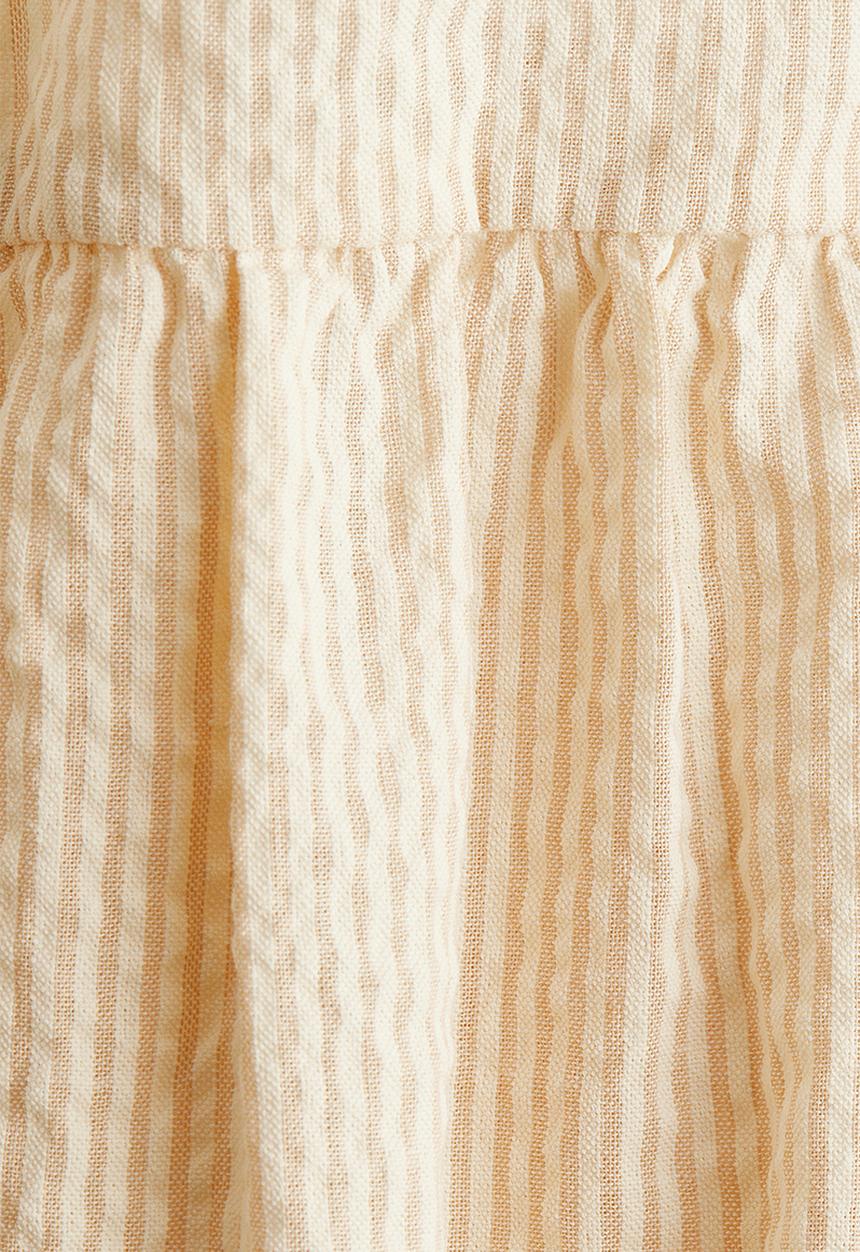 H&M - Cotton seersucker top - light beige striped