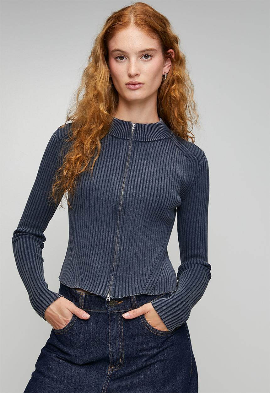2 way washed slim l\s knit wmn - Salute gd