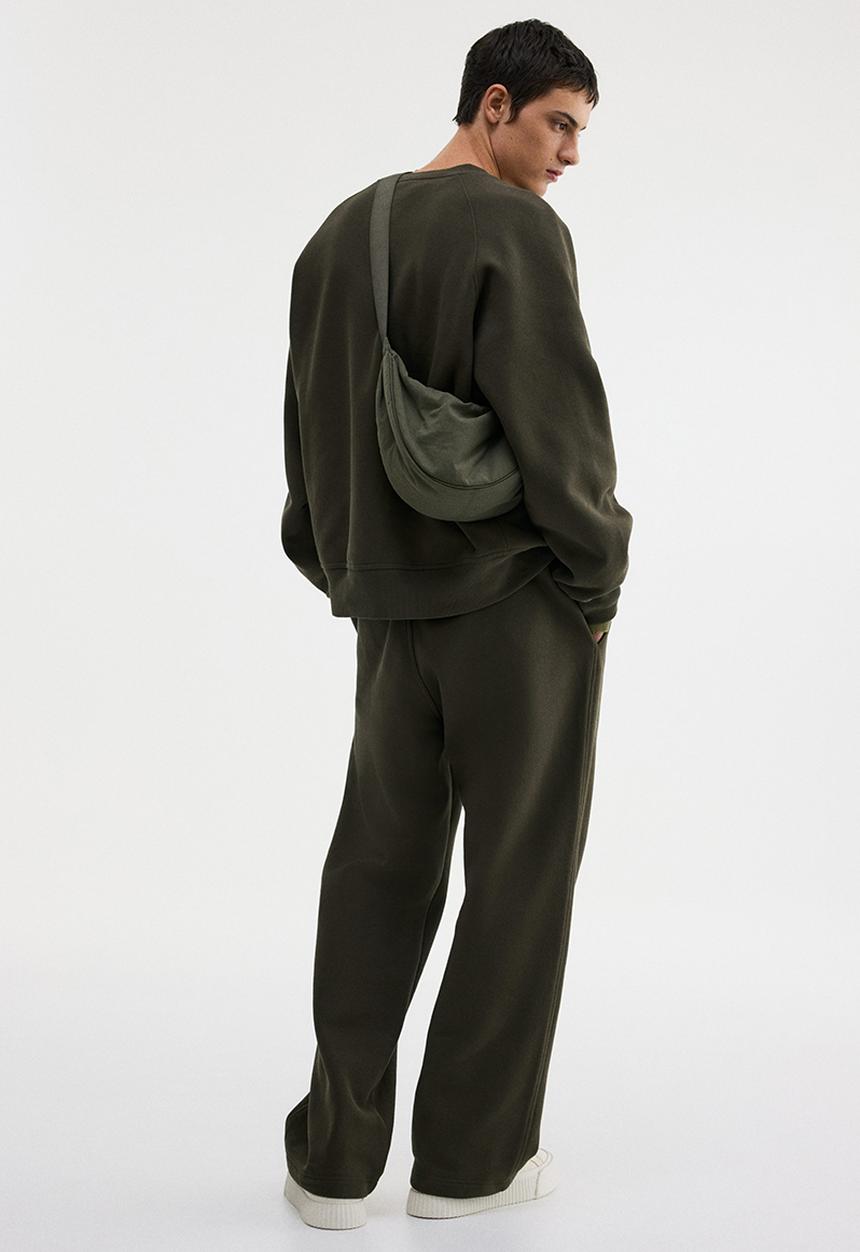 H&M - Loose fit sweatpants - khaki green 