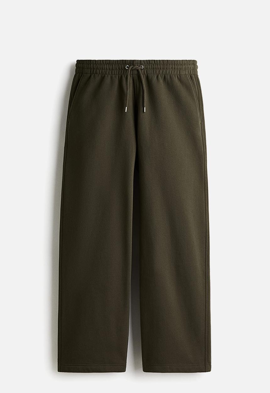 H&M - Loose fit sweatpants - khaki green 