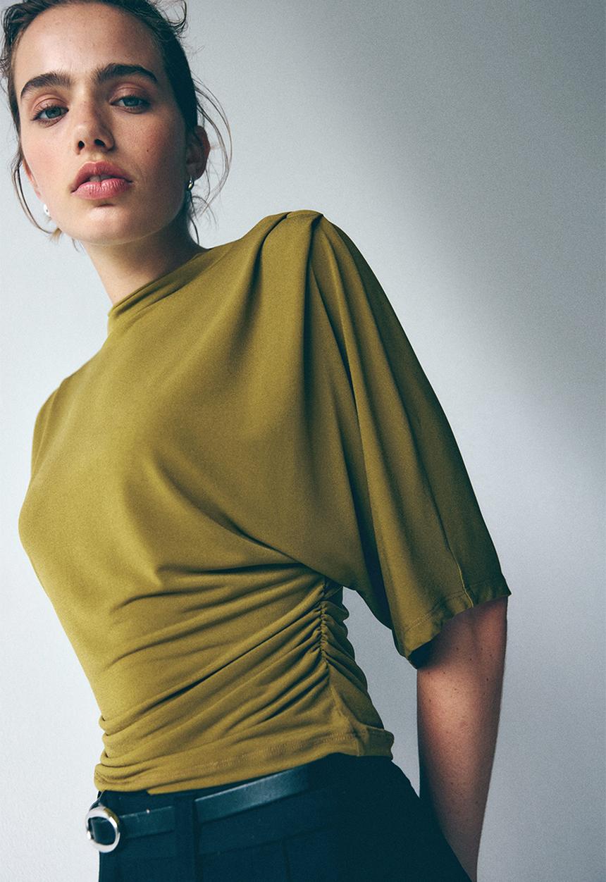 H&M - Draped top - olive green