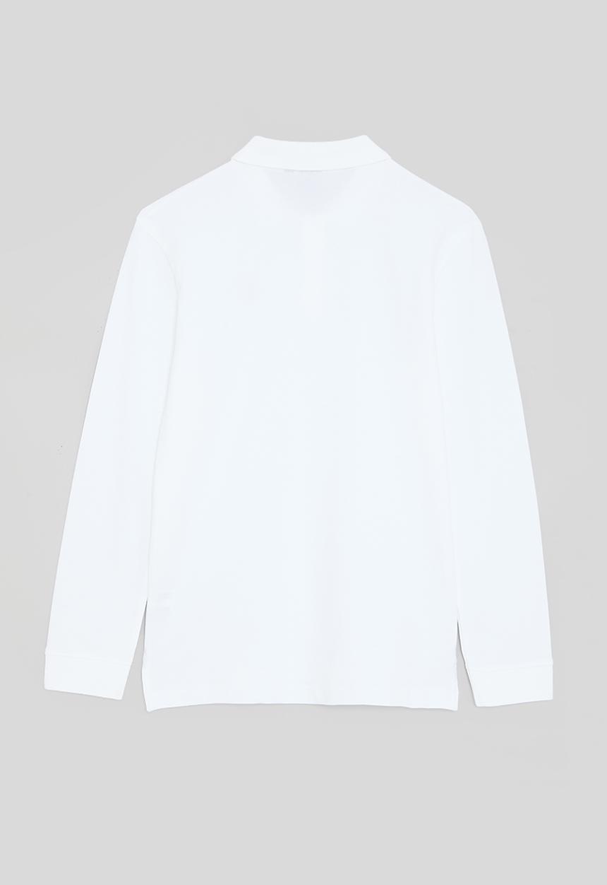 POLO - Boys robert long sleeve golfer - white