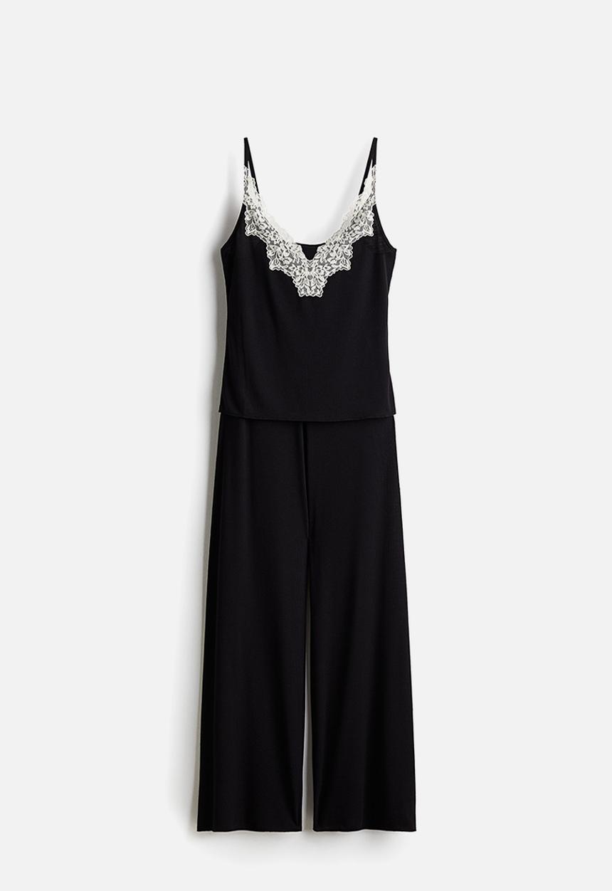 H&M - Ribbed pyjamas - black