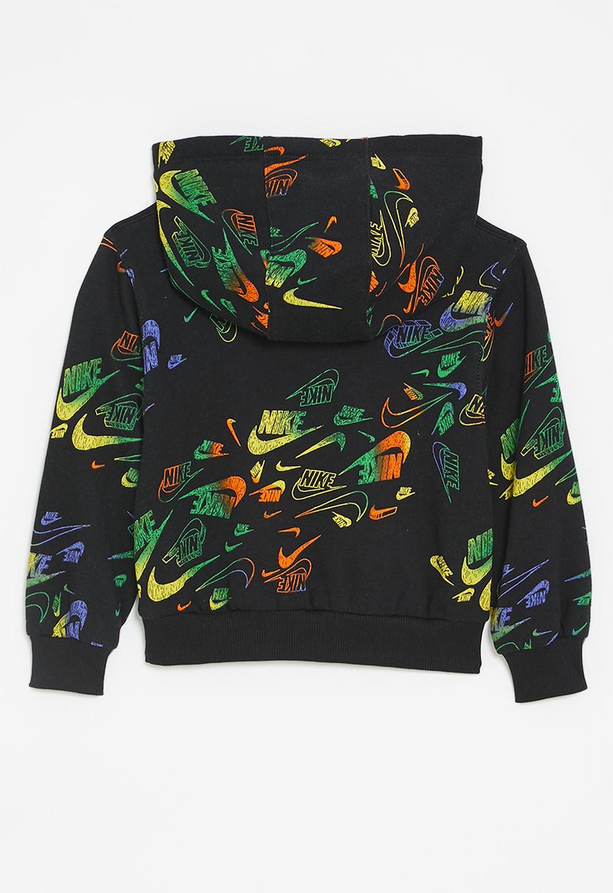 Nike - Nike all-over print reveal hoodie - black