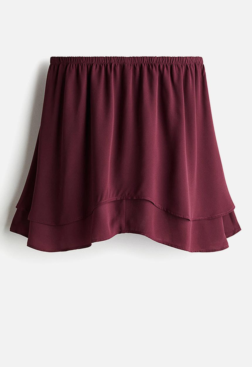 H&M - Flared mini skirt - burgundy 