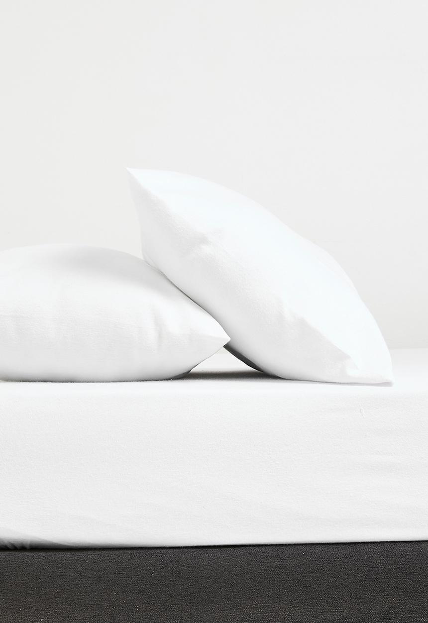 Sixth Floor - Cotton Blend Brushed Winter Fitted Sheet White