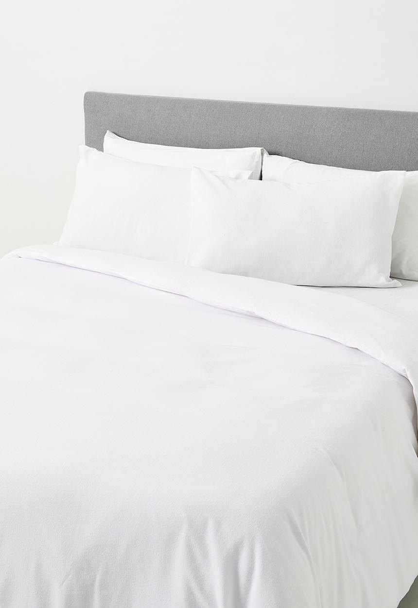 Sixth Floor - Cotton Blend Brushed Winter Fitted Sheet White