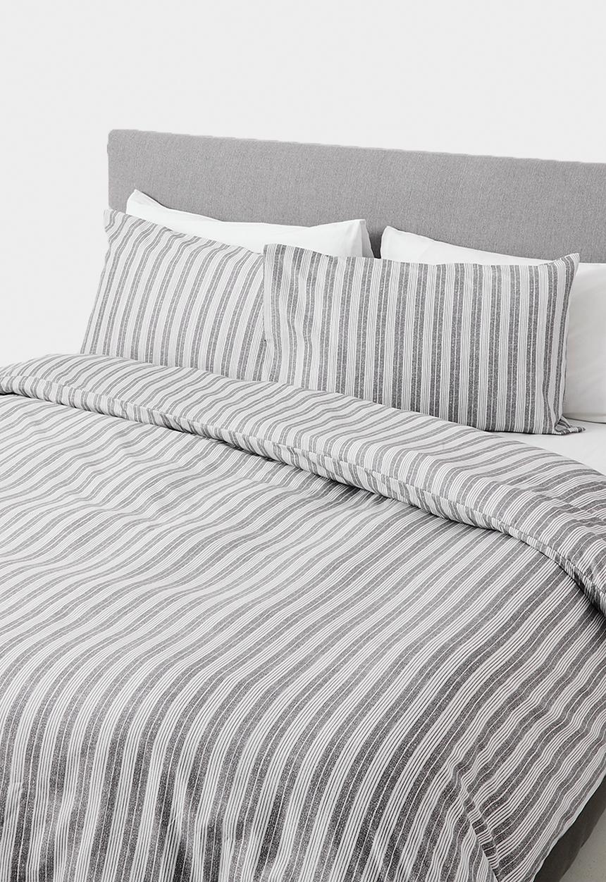 Sixth Floor - Novar Stripe Super Soft Duvet Cover Set Natural