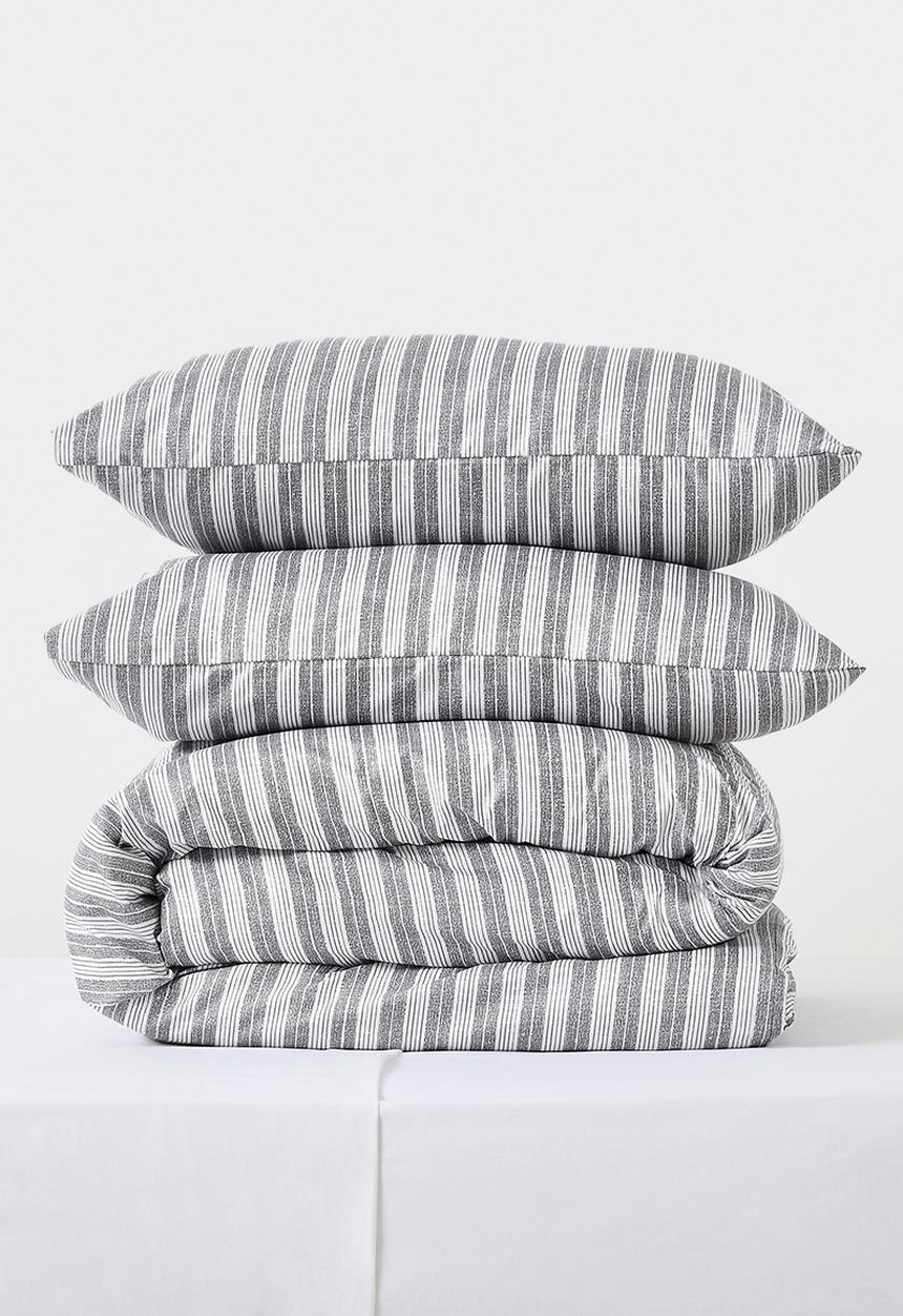 Sixth Floor - Novar Stripe Super Soft Duvet Cover Set Natural