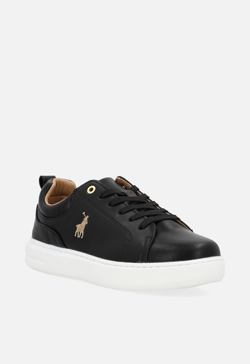 POLO - Classic leather sneaker - black & gold