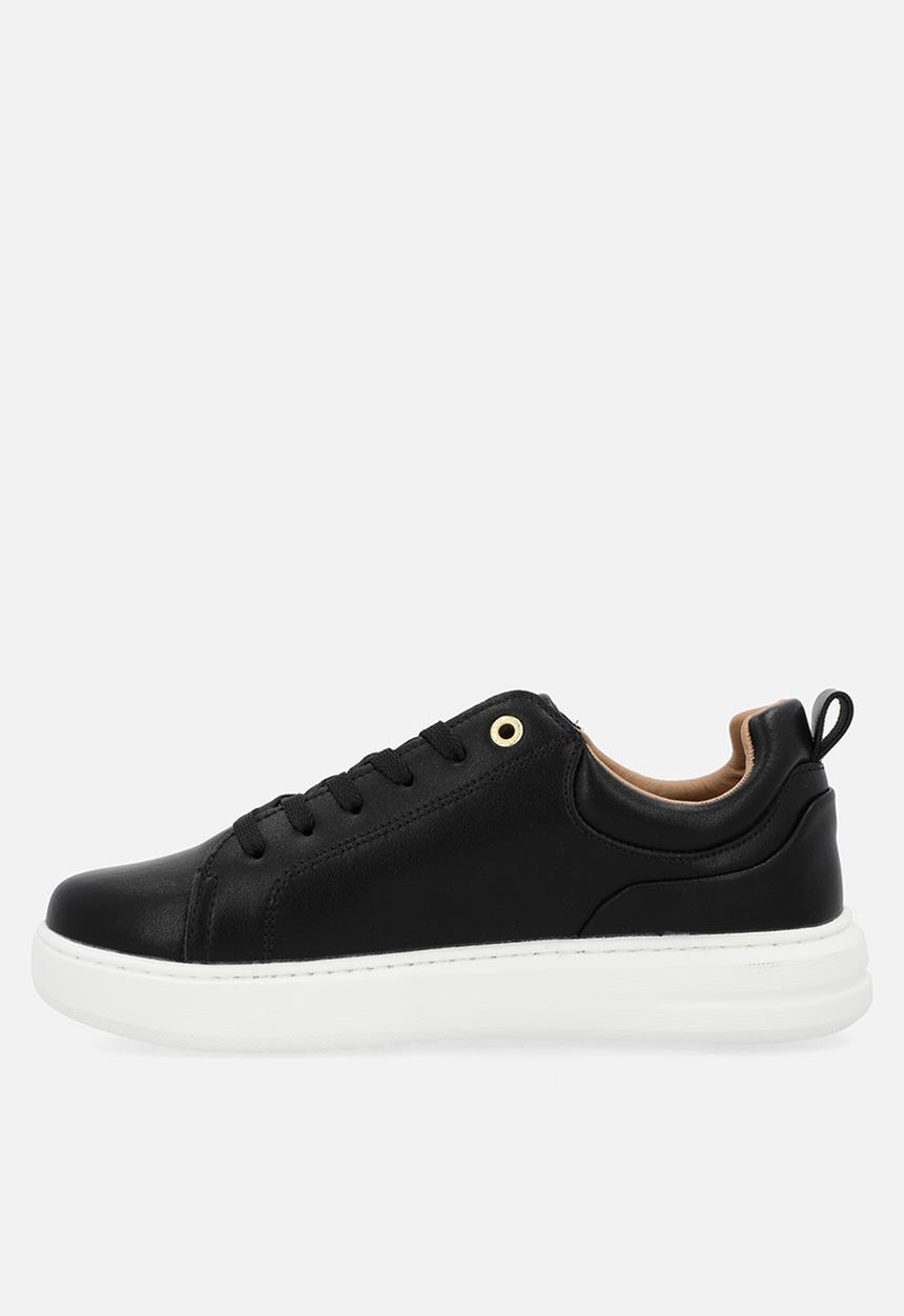 POLO - Classic leather sneaker - black & gold