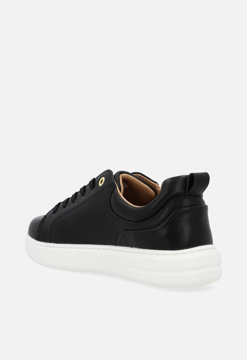 POLO - Classic leather sneaker - black & gold
