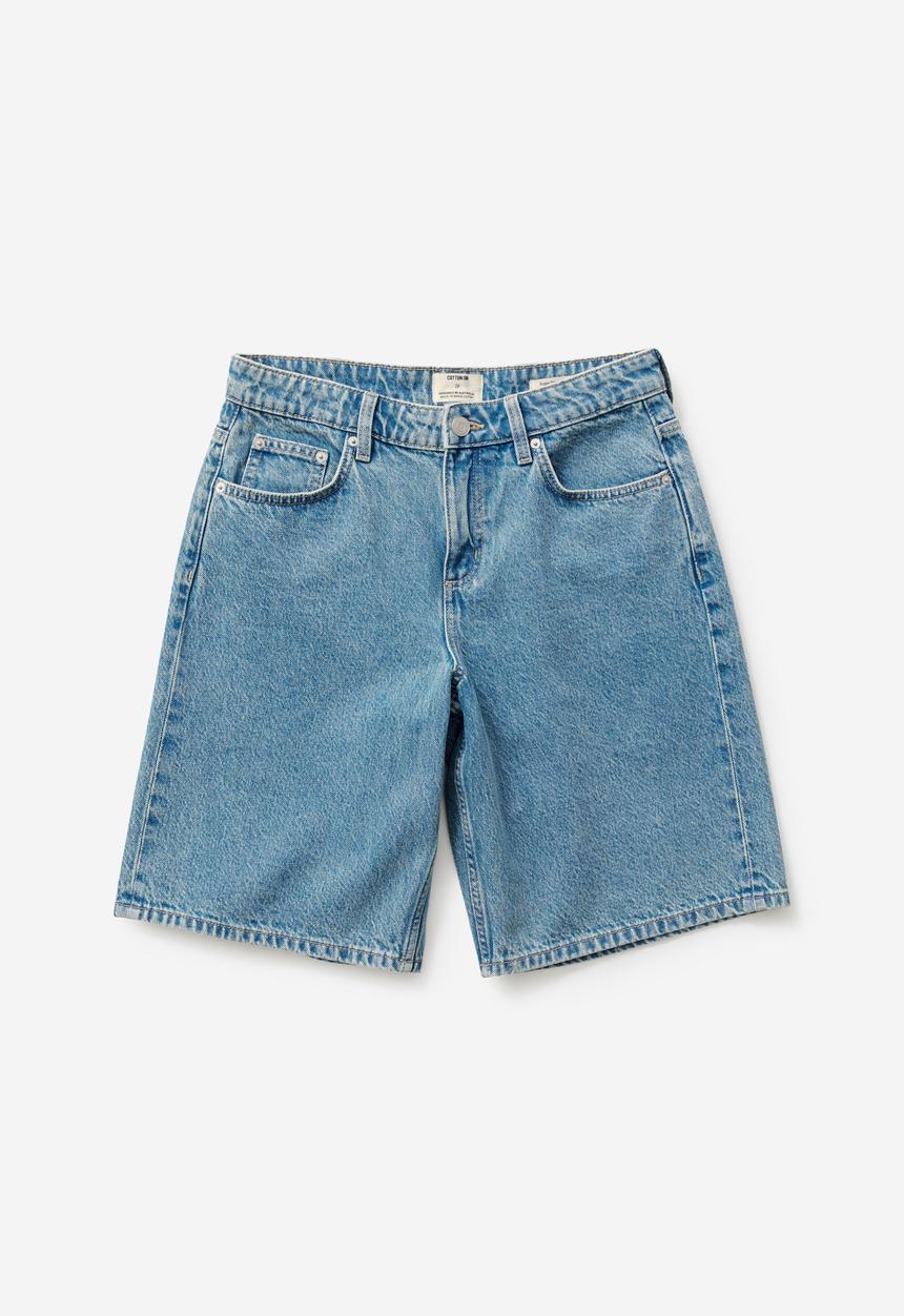 Cotton On - Baggy denim short - pisces blue